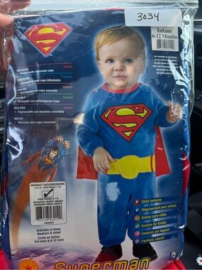 Rubie's Superman Infant Costume Blue, Red, Yellow